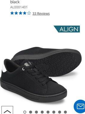 Nurse Mates Align Harper Knit Black Athletic Sneakers with White Heel Accent